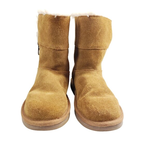 Koolaburra Big Girls Size 3 Aribel Short Brown Suede Winter Boots - Picture 5 of 7